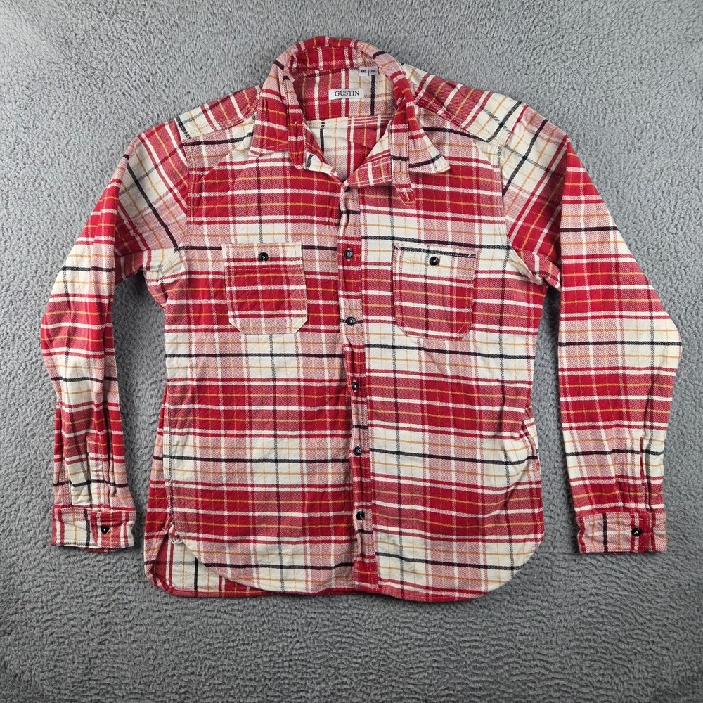 GUSTIN #60 Retro Red Selvedge Plaid Workshirt Mens 2XL